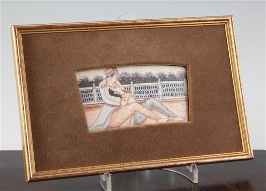 A 19th century Indian gouache on ivory, 2.5 x 5in.